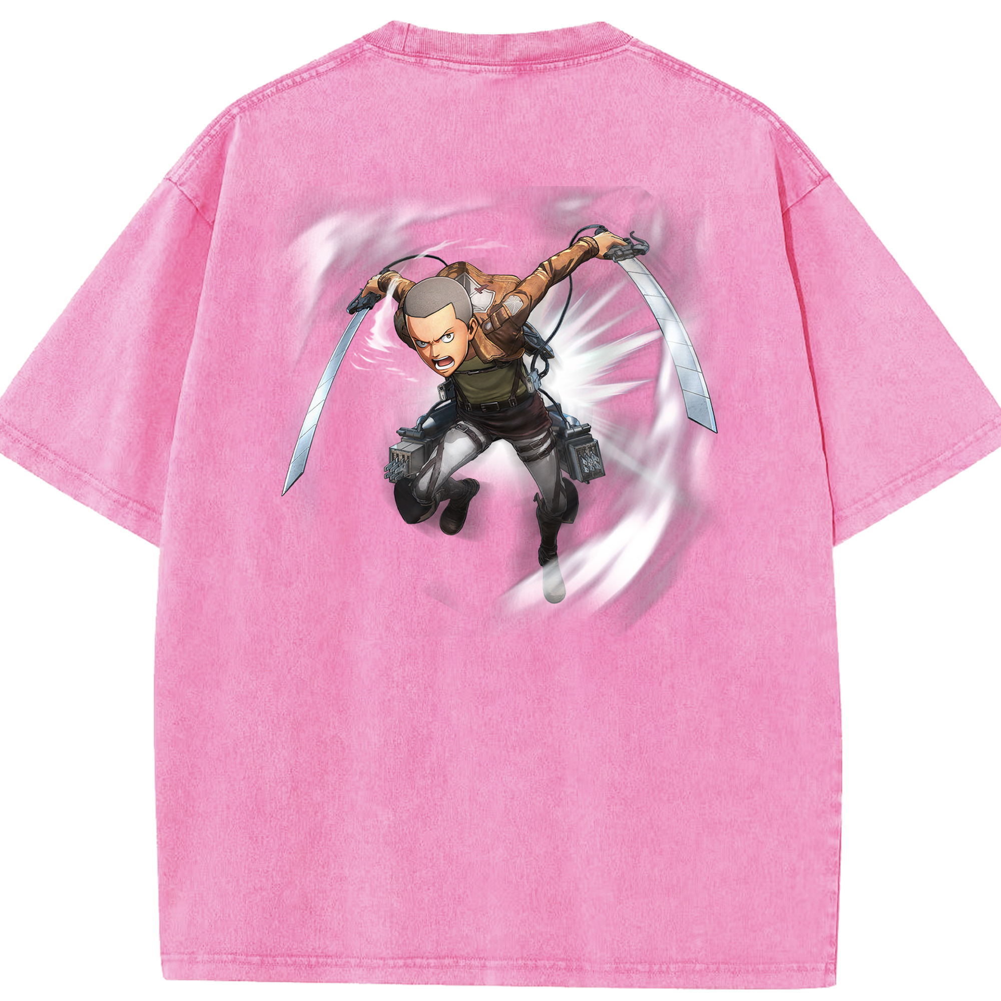 （画像用） 進撃の巨人 コニー·スプリンガー Attack on Titan Connie Springer 綿100% ヴィンテージ風 半袖Tシャツ（背面プリント）
